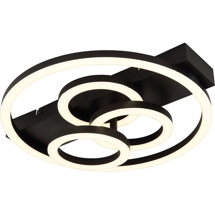 LED Deckenleuchte, Metall, Schwarz, Dimmbar, Memory, Fernbedienung – Bild 1