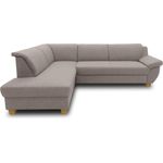 DOMO Collection Ecksofa Panama, klassisches Ecksofa in L-Form, Eckcouch, Sofa Couch, Ecke mit Schlaffunktion 254x186 cm in taupe
