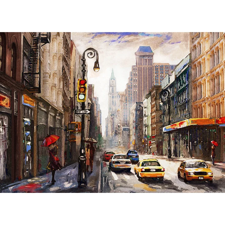 New York Leinwandbild Braun Beige Grau 70x50 DD123079 Wandbild Leinwand – Bild 1
