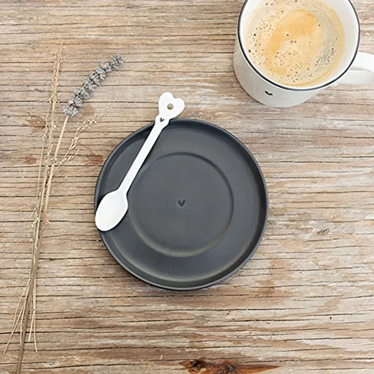 Bastion Collections - Löffel Kaffeelöffel 14cm Keramik Weiß Herz LI/SPOON 004 WH – Bild 3