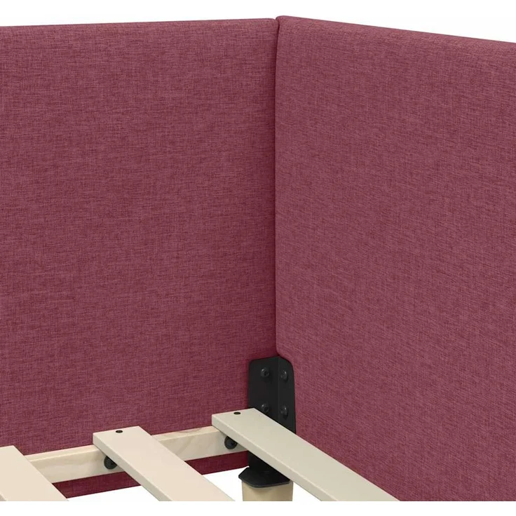 vidaXL Eckbettgestell mit Matratze 2 stk. Weinrot 90 x 190 cm Stoff 3393736 – Bild 10