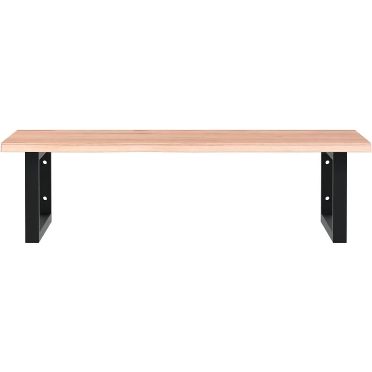 vidaXL Waschtischplatte mit Halterung Stahl und Massivholz Eiche 3302609 – Bild 4