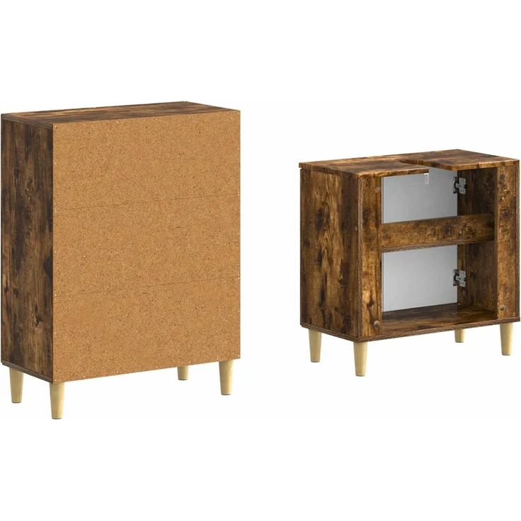 vidaXL 2-teiliges Badezimmer Schrank Set DELFT Raucheiche 3417626 – Bild 5
