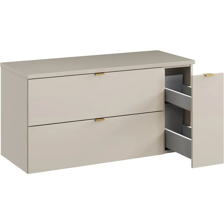 Lomadox Waschbeckenschrank DURANGO-56 80 cm breit in kaschmir, 2 Schubladen & 1 Auszug