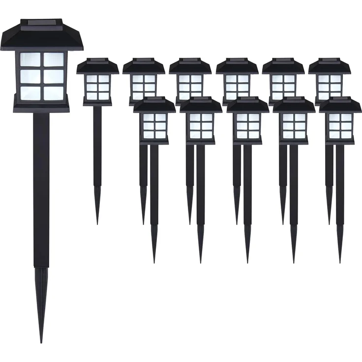 MONZANA® LED Solarlampe 12x Set Wetterfest Solar Akku Garten Solarleuchte Gartenleuchte Außenbereich Outdoor