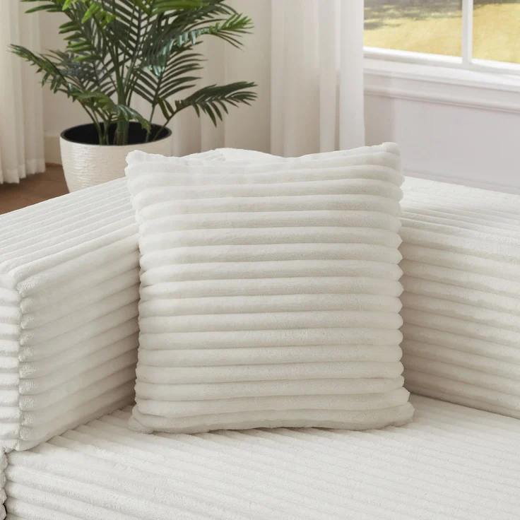 ZUBALIYA Schlafsofa, mit Schlaffunktion, H 60 × T 200 × B 76 cm, Weiß, Schaumstoff – Bild 8