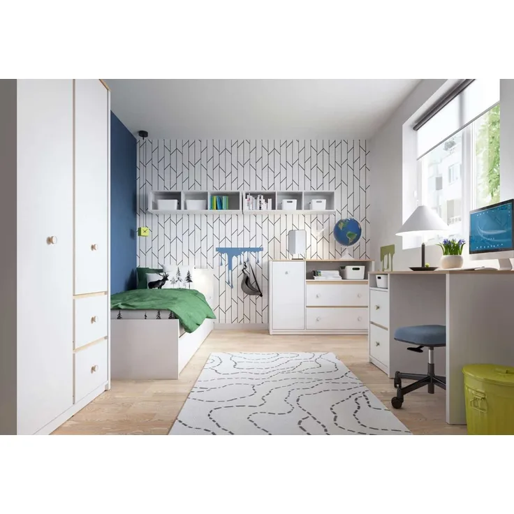 XL Küchenhängeschrank KVANTUM 60x32,5x96cm 2-türig Farbe matt vanille matt / grau Q-W4/60