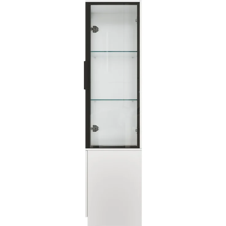 Eckvitrine 40 x 40 x 160 cm mit Glasfront, Stauraum und App-gesteuerter LED-Beleuchtung – Bild 6