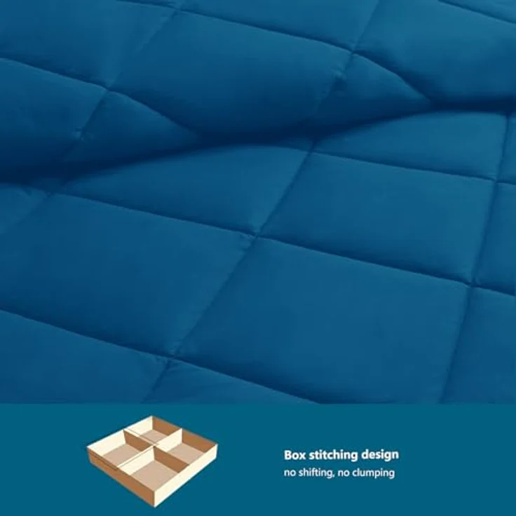 WAVVE Bettdecke 240x260 cm Ganzjahresdecke 4 Jahreszeiten, Steppdecke 300gsm Mikrofaser 260x240, Super Weiche Zudecke Schlafdecke Atmungsaktive 240x260 cm Türkis – Bild 7
