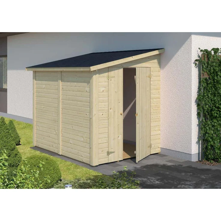 Alpholz Anlehngerätehaus Mia 36 m² Gerätehaus aus Holz Geräteschrank mit 16 mm Wandstärke Gartenhaus – Bild 1