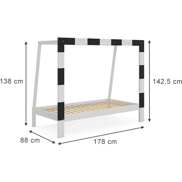 Kinderbett Football goal Weiß 80x160 cm mit Matratze Vitalispa – Bild 3
