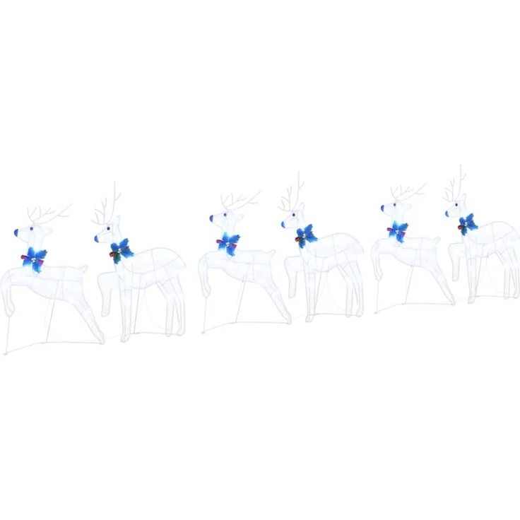vidaXL LED Rentiere 6 pcs Weiß Stoff 3385898 – Bild 1