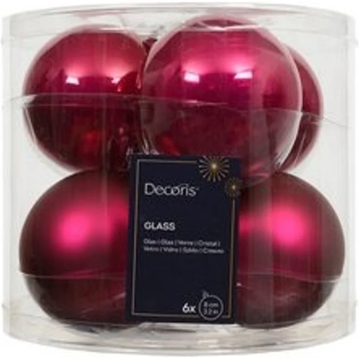 Kaemingk Weihnachtsbaumkugel, Weihnachtskugeln Glas 8cm 6 Stück - Festlich Rosa – Bild 4