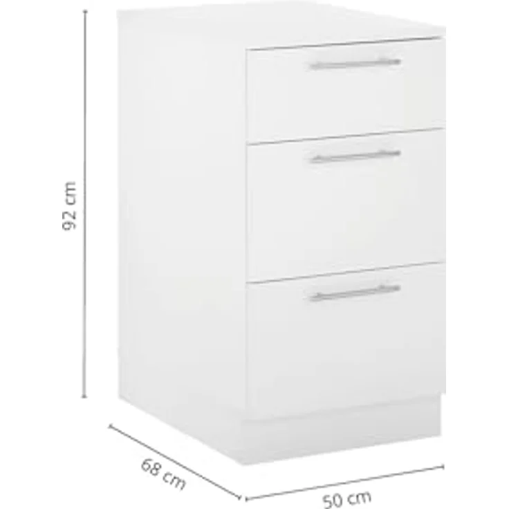 Laundreezy Unterschrank, Weiß - Schubladenschrank für Waschküche & Hauswirtschaftsraum - 50 x 92 x 68 cm (B/H/T) – Bild 3
