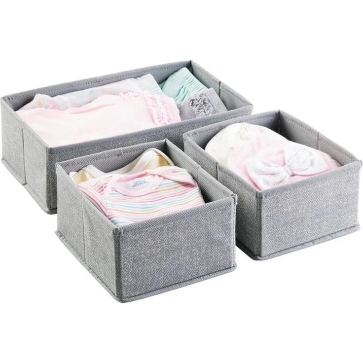 Aufbewahrungsbox Stoffkisten Organizer mDesign 6er Set 2 Größen grau – Bild 4
