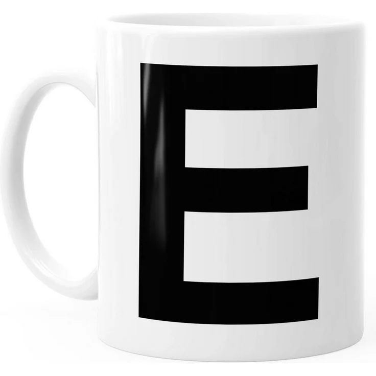 MoonWorks Tasse Kaffee-Tasse Buchstaben Buchstabe Arial Bold glänzend Kaffeetasse Teetasse Keramiktasse MoonWorks®, Keramik – Bild 1