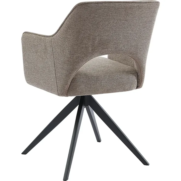 Vente-unique - KONYA Stuhl Stoff Schokoladenbraun - B 59 cm x H 84 cm x L 58 cm – Bild 5