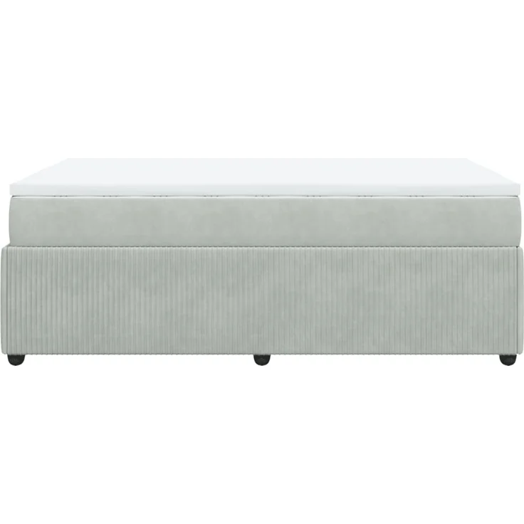vidaXL Boxspringbett mit Matratze Hellgrau 120x190 cm Samt 3285626 – Bild 8