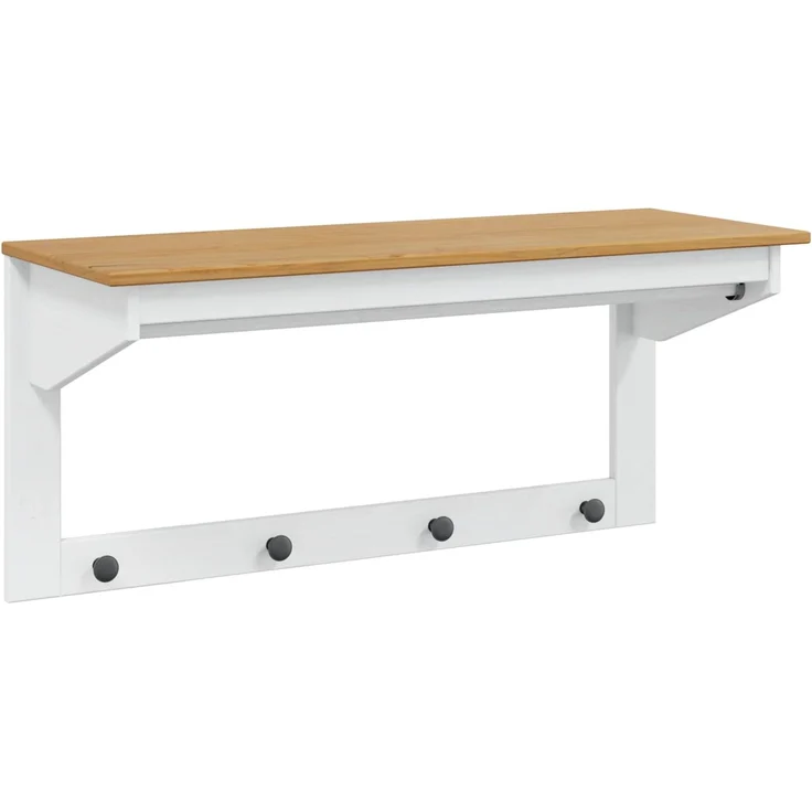 vidaXL Garderobenständer Hill Weiß und Honigbraun 90 x 35 x 41,5 cm 42025034 – Bild 1
