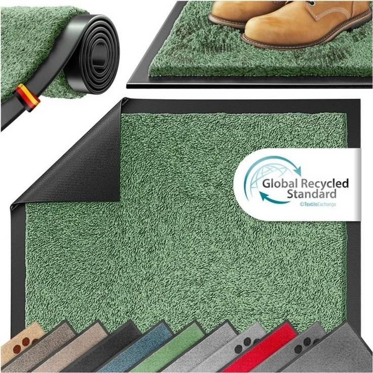 KESSER® Schmutzfangmatte rutschfeste Fußmatte für Innen- & Außenbereich waschbar & wetterfest | Türmatte Wohnungseingang | Teppich für Büro & Vorzimmer | Fußabtreter Fußabstreifer Classic, 60x90cm, Berggrün – Bild 4