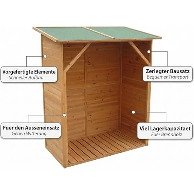Kaminholzregal Brennholzregal Kaminholz Brennholz Regal Unterstand XXL Holz – Bild 5