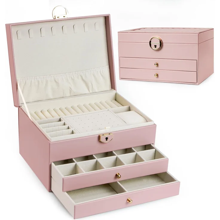AdelDream Schmuckkasten AdelDream Schmuckkasten dreistöckige Schmuckbox – Bild 1