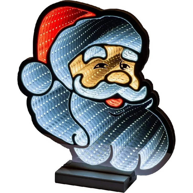 Star-Max LED Fensterbild 36037 LED-Santa mit Infinity Effekt 240 SMD LED 33x7x40cm