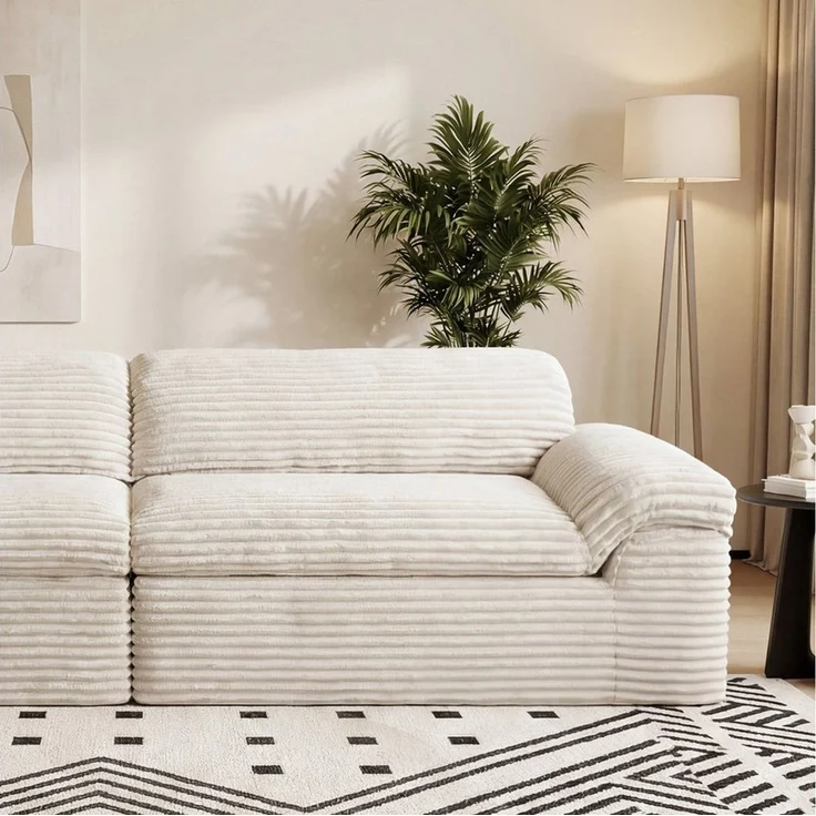 Vesgantti Big-Sofa Vesgantti 260 cm Boneless Sofa, 3-Sitzer Cord Couch aus Vollschaum – Bild 3