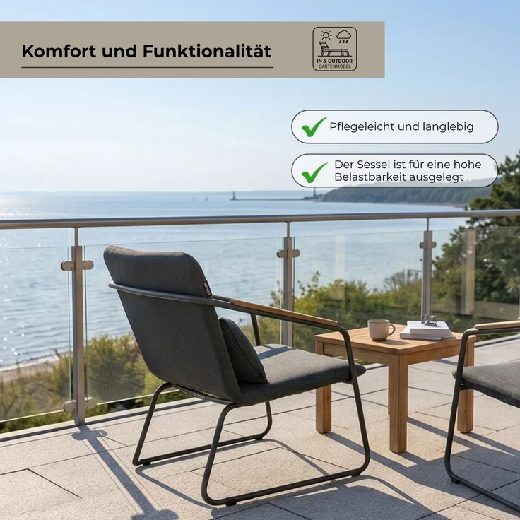 Kettler GENTLE Lounge Sessel 0107608-7770 Anthrazit – Bild 4