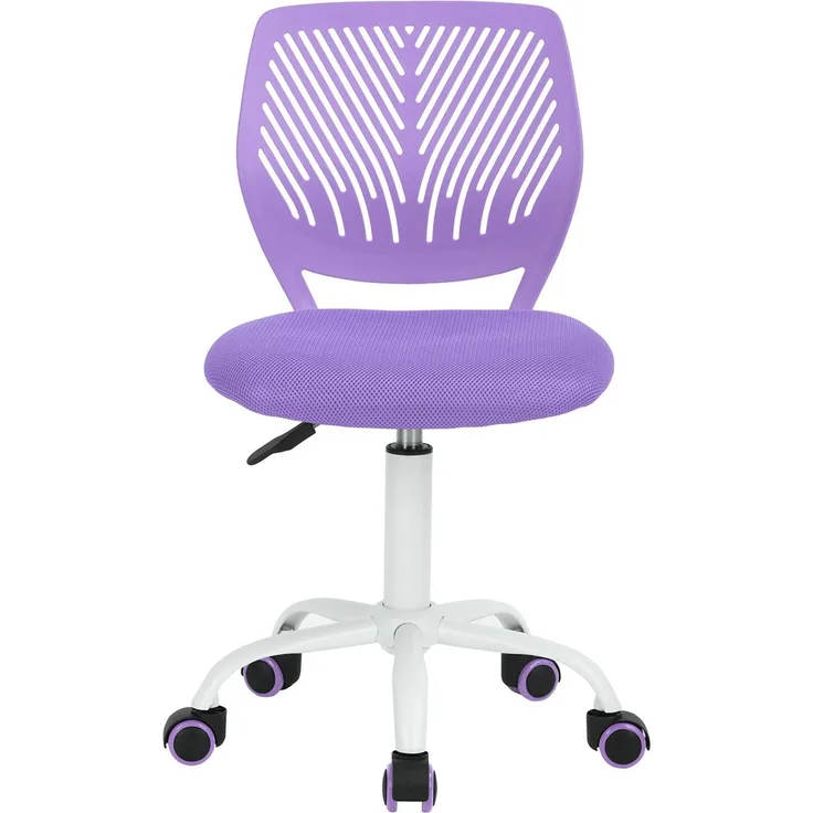 FurnitureR Kleiner Videospielstuhl, ergonomischer Schreibtischstuhl ohne Armlehnen, kompakter Drehstuhl mit Sitzhöhenverstellung und leisen Gummirädern, modernes Design für Gaming und Arbeiten