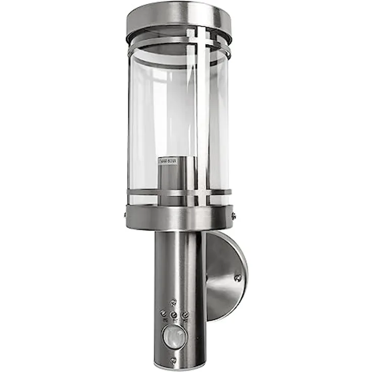 Grafner® Edelstahl Wandlampe Bewegungsmelder Wandleuchte Hofleuchte E27 WL11007