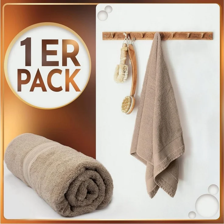 NatureMark Saunatuch Frottier Saunatücher 80x200cm, 100% Baumwolle (1-St), Premium Qualität SAUNATUCH Sauna-Handtuch, 80x200cm, Sand – Bild 2