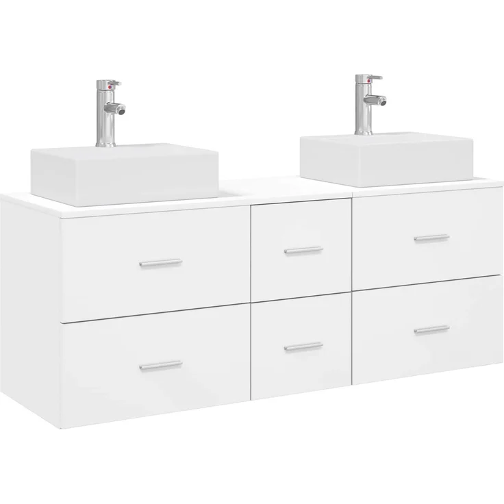 vidaXL Badezimmerschrank-Set 3 stk. Weiß 129 x 41 x 79,5 cm 3405843 – Bild 2