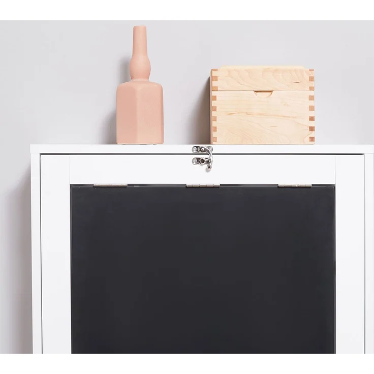 Wandschreibtisch 94,5x60x147 cm aus MDF, klappbar mit 5 Fächern und Schreibtafel – Bild 7