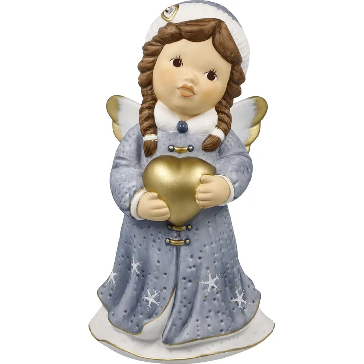 Goebel / Winterliebe,Engel,14,0cm x 12,5cm x 25,0cm / Biskuit-Porzellan / 14,0cm x 12,5cm x 25,0cm