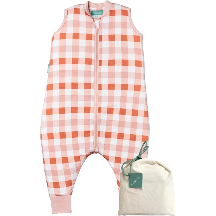 molis&co - Baby Schlafsack mit Füßen - Ideal für Frühling und Herbst - Babyschlafsack mit Füßen 1 tog - Leicht gepolstert - 100% Baumwolle (Oeko-TEX 100), Premium Qualität - Canyon Check (80 cm) – Bild 1