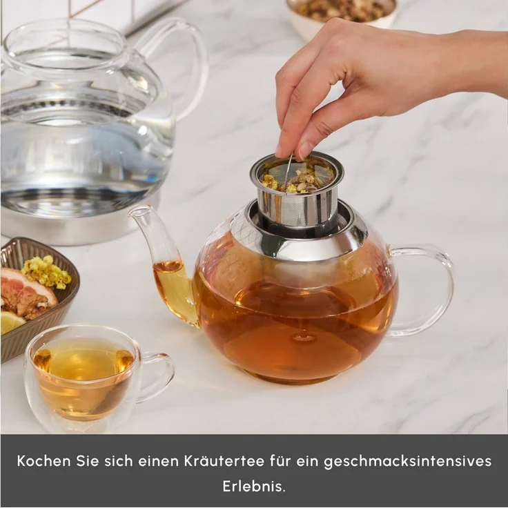 Karaca Teekanne Karaca Pandora Glas Teekanne Turkische Teekocher Wasserkocher – Bild 3