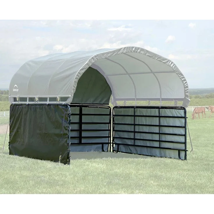 ShelterLogic Weidezelt, Weideunterstand mit Seitenverkleidung 370 x 370 x 170 cm, grün, 370 x 370 x 170 cm (L x B x H),ohne Stahlgestell – Bild 3