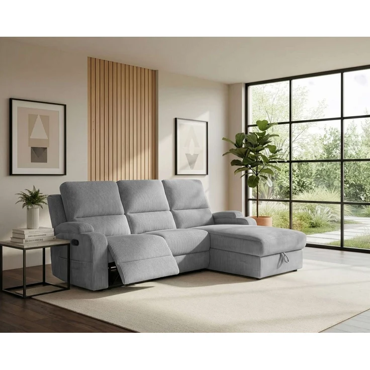 OTTO home Ecksofa NAPORI Cord, L-Form, 210cm, man./elektr. Relaxfunktion, USB-A bei elektr. Variante, Staukasten, Seitentaschen u. Federkern – Bild 1