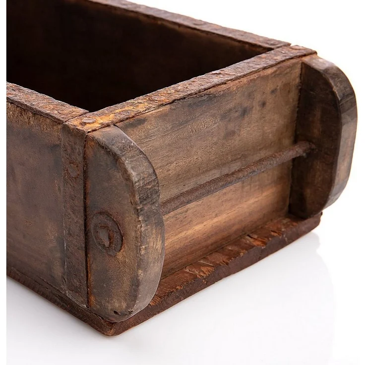 BigDean Holzkiste Ziegelform Vintage Unikat aus recyceltem Altholz – Rustikale Deko-Box (Set, 1 St, Holzkiste), Rustikal, Vintage, Einzigartig – Bild 2
