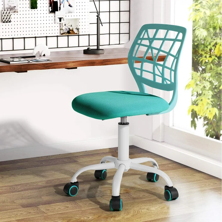 MEUBLE COSY Bürostuhl Ohne Armlehne Gaming Stuhl Ergonomischer Drehstuhl Schreibtischstuhl aus PP Höhenverstellbar Rückenlehne, 44 x 40 x 74-86cm – Bild 2