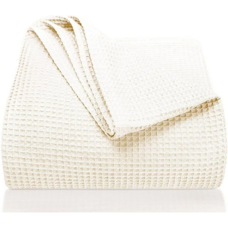 Laynenburg Tagesdecke Waffelpique aus 100% Baumwolle – Baumwolldecke, Kuscheldecke, Wohndecke als Sommerdecke, Bett-Überwurf, Couch-Überwurf, Sofa-Decke – Bild 4