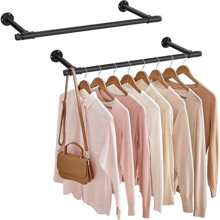 Songmics Kleiderstange (2 St), Kleiderständer für die Wand, 60 kg Belastbarkeit