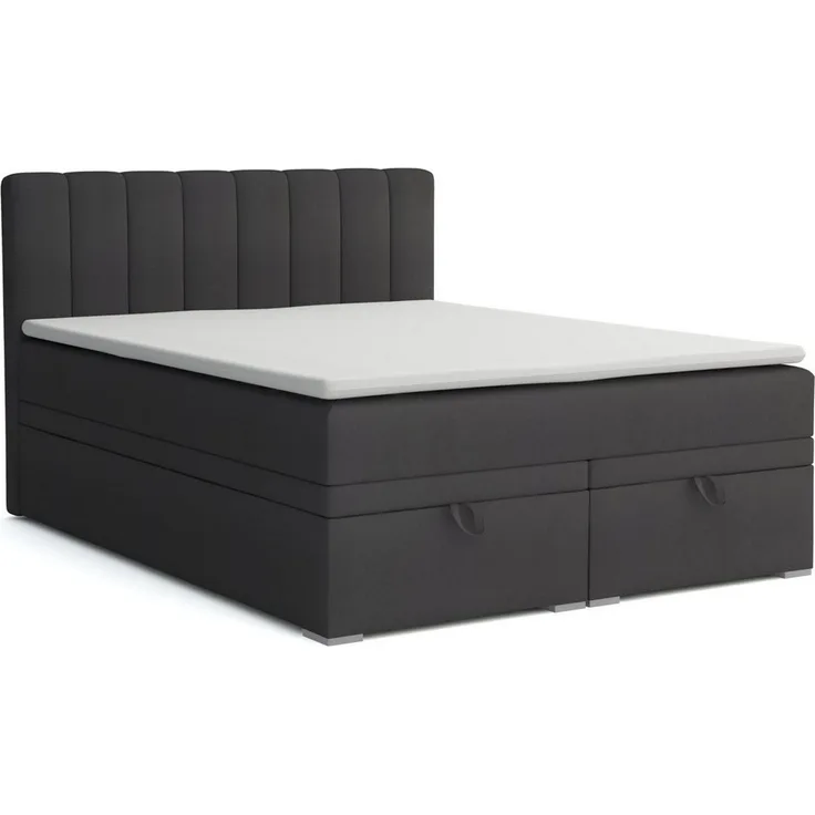 Deine Möbel 24 Boxspringbett DAVID Boxbett Polsterbett Komplettbett Bett mit einer Matratze H4 (Taschenfederkernmatratzen 7 Zonen H4 Creme Grau Hellgrau Schwarz Anthrazit Beige Samt Velour, 3-St, Taschen-federkernmatratze 7 Zonen H4 PREMIUM Bett), 120x...
