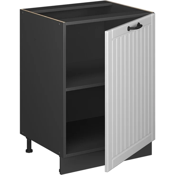 Küchenunterschrank Fame-Line Weiß Landhaus/Anthrazit 60 cm 1 Tür ohne Arbeitsplatte Vicco – Bild 6