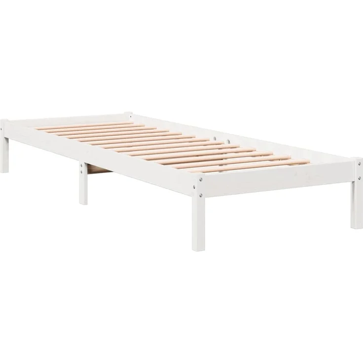 vidaXL Massivholzbett Extra Lang ohne Matratze Weiß 90x220 Kiefernholz 852417 – Bild 3