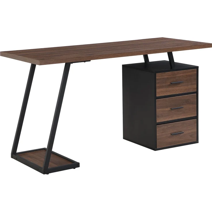 old sku:LY316258AAB,Bürotisch Arbeitstisch Ablage Basteltisch Industrial Schreibtisch 138.5cm mit 3 Schubladen – Bild 9