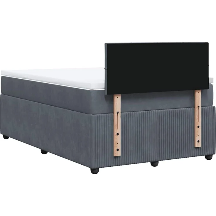 vidaXL Boxspringbett mit Matratze Dunkelgrau 120x200 cm Samt 3287711 – Bild 10