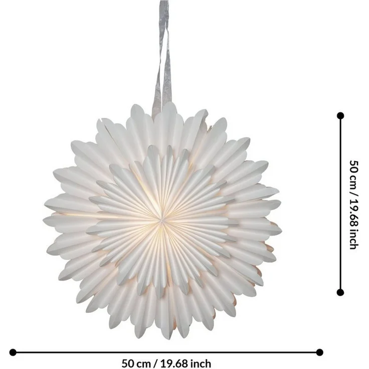 EGLO Papierstern Crystal, Weihnachtsstern für innen, Dekostern aus Papier, Wand Deko, Ø 50 cm – Bild 3