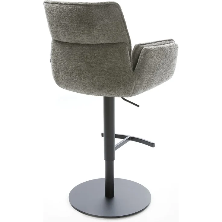 Barstuhl Nela-Flex Bouclé Soft Schlamm Drehfuß höhenverstellbar Metall Schwarz – Bild 5